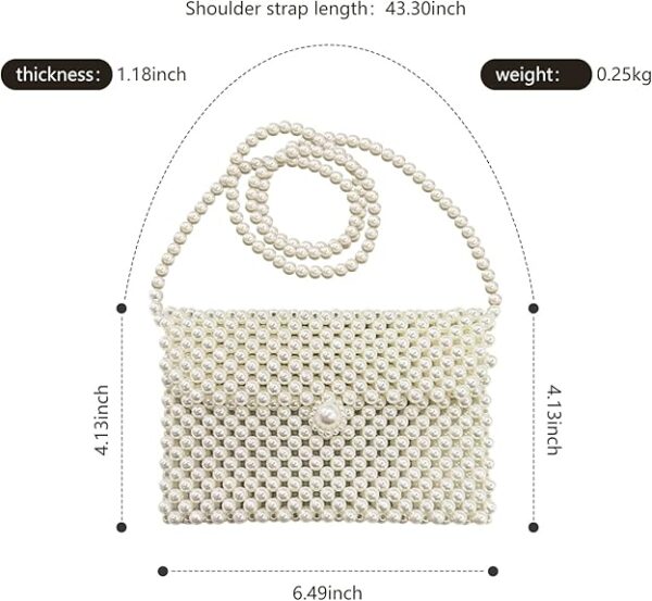 Pearl Purse for Women,Beaded Purse Pearl Bag,Pearl Clutch Purse for Women Party