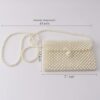 FUNDI White Pearl Purse Shoulder Bag for Women Purse Pearl Beaded Clutch Bag Crossbody Beaded Clutch Evening Bag for Prom Party Wedding Date