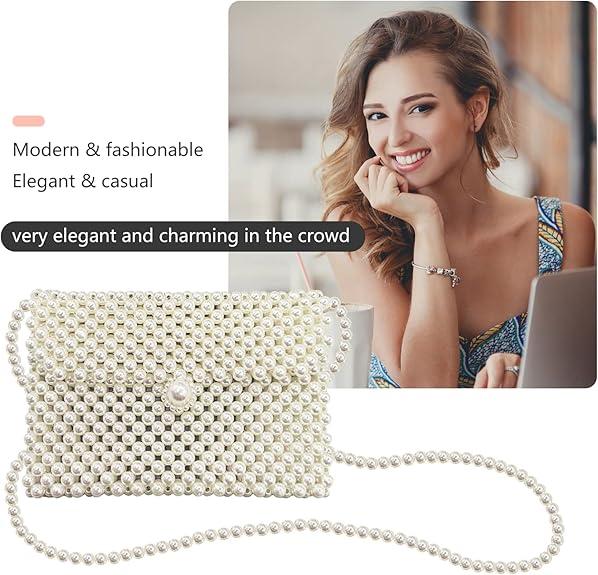 Pearl Purse for Women,Beaded Purse Pearl Bag,Pearl Clutch Purse for Women Party