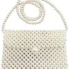 Pearl Purse for Women,Beaded Purse Pearl Bag,Pearl Clutch Purse for Women Party