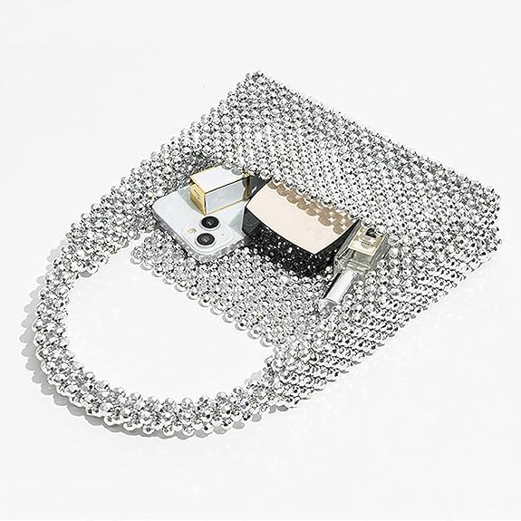 SELENA  Pearl Bag Clutch Purses For Women Wedding Bride Purse Sparkly Glitterl Beaded Handbag