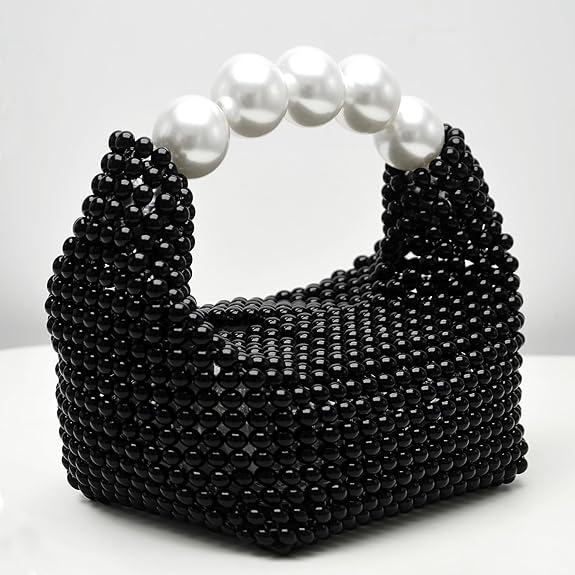 SELENA Pearl Clutch Handbag Women's Glittering Dinner Purse Party Wedding Prom Evening Bags