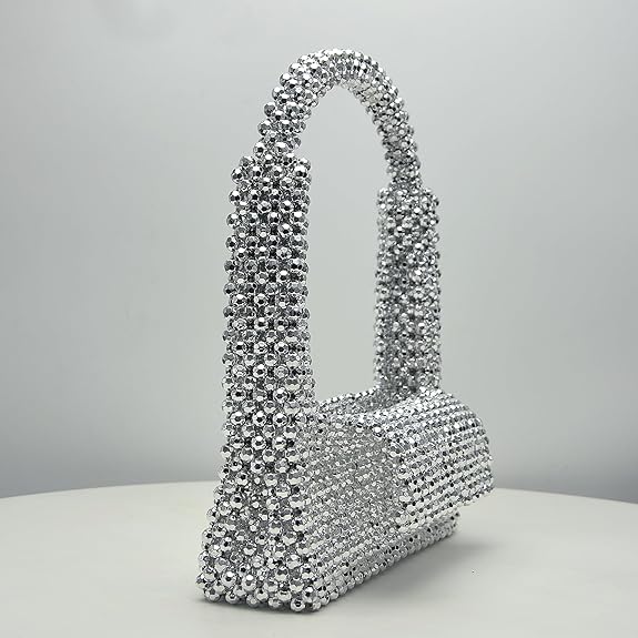 SELENA  Pearl Bag Clutch Purses For Women Wedding Bride Purse Sparkly Glitterl Beaded Handbag
