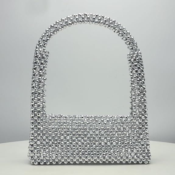 SELENA  Pearl Bag Clutch Purses For Women Wedding Bride Purse Sparkly Glitterl Beaded Handbag