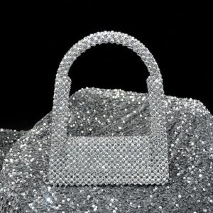 SELENA  Pearl Bag Clutch Purses For Women Wedding Bride Purse Sparkly Glitterl Beaded Handbag